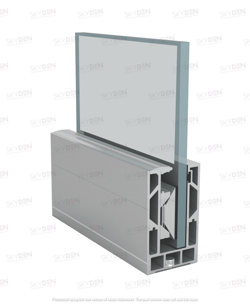 SD 11 Continuous Profile System Aluminum Glass Railing Base Profile for Balcony and Staircase, Indoor and Outdoor Top Mount Design, Durable Finish, Easy Installation for Modern Projects